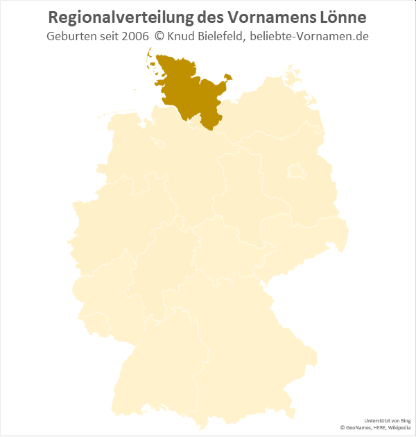 Der Name Lönne ist außerhalb Schleswig-Holsteins kaum verbreitet.