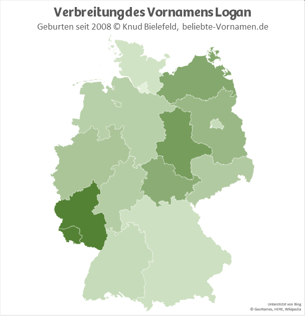 Im Saarland und in Rheinland-Pfalz ist der Name Logan besonders beliebt.