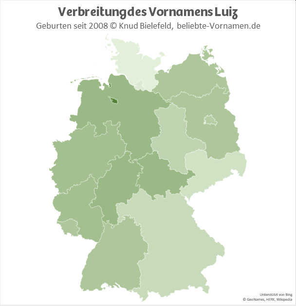 In Bremen ist der Name Luiz am beliebtesten.