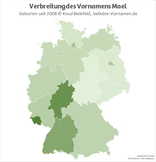 Im Saarland und in Hessen ist der Name Mael am beliebtesten.