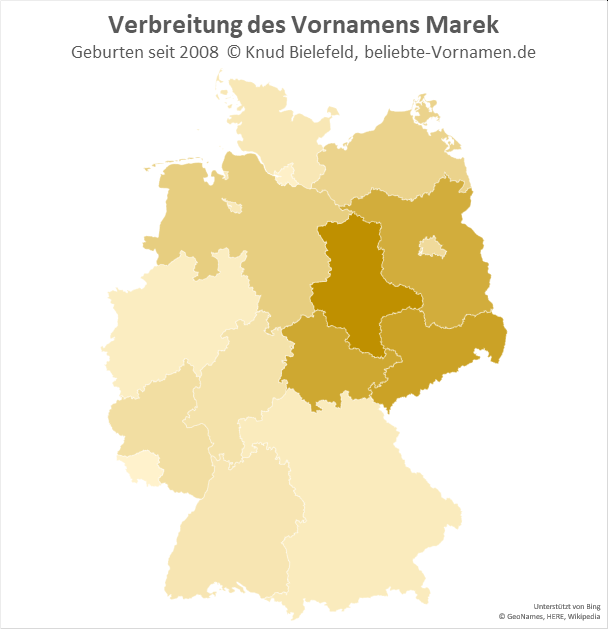 In Sachsen-Anhalt ist der Name Marek besonders beliebt.