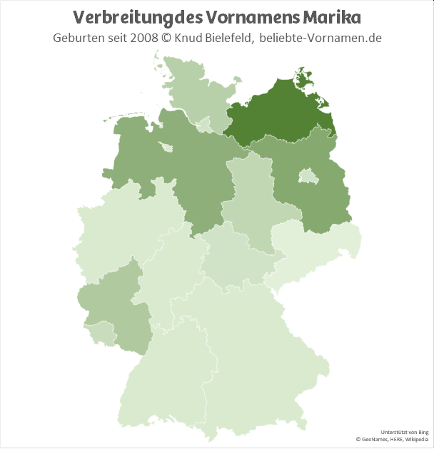 Besonders beliebt ist der Name Marika in Mecklenburg-Vorpommern.