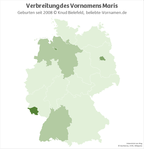 Im Saarland ist der Name Maris besonders beliebt.