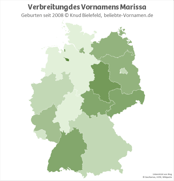 In Bremen ist der Name Marissa besonders beliebt.