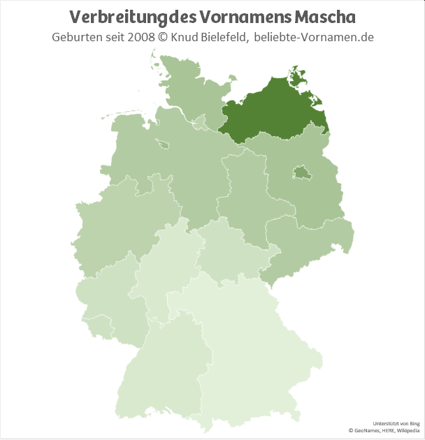 In Mecklenburg-Vorpommern ist der Name Mascha besonders beliebt.