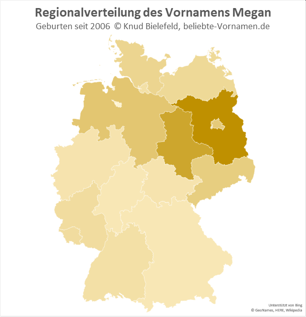 In Brandenburg ist der Name Megan besonders beliebt.