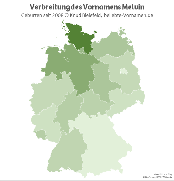 Besonders beliebt ist der Name Melvin in Schleswig-Holstein.