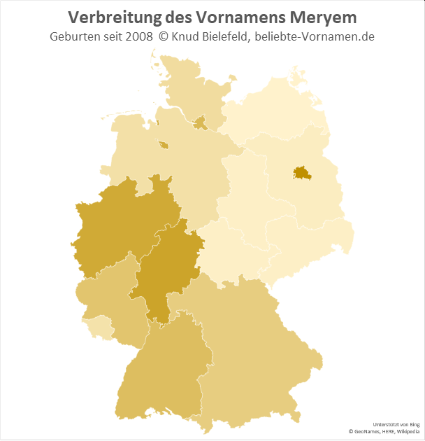 Am beliebtesten ist der Name Meryem in Berlin.