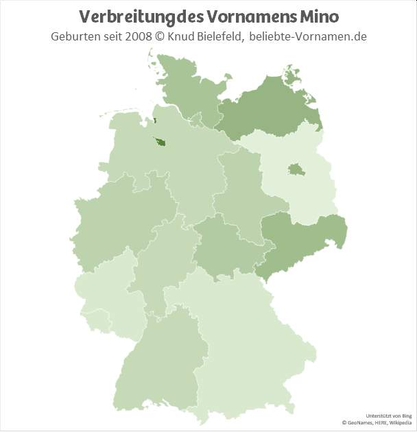 Besonders populär ist der Name Mino in Bremen.
