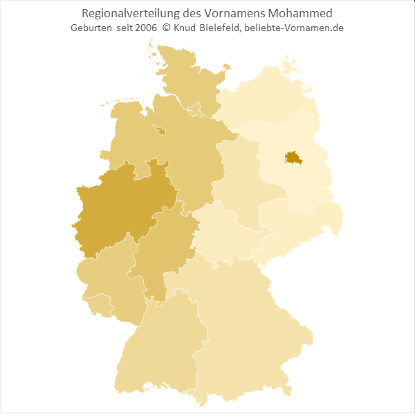 Am beliebtesten ist der Name Mohammed in Berlin.