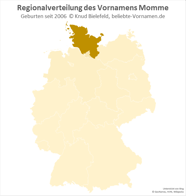 Der Name Momme ist vor allem in Schleswig-Holstein bekannt.