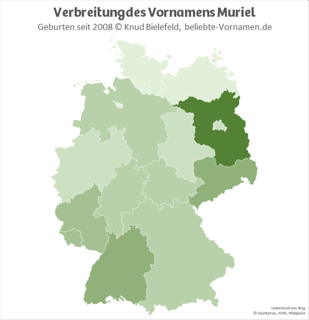 In Brandenburg ist der Name Muriel besonders beliebt.