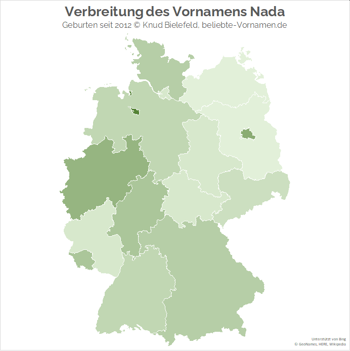 In keinem anderen Bundesland ist der Name Nada so beliebt wie in Bremen.