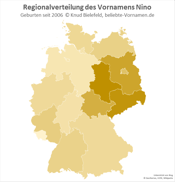 In Sachsen-Anhalt ist der Name Nino besonders beliebt.