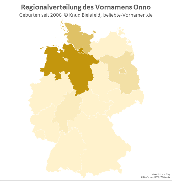 Am beliebtesten ist der Name Onno in Niedersachsen.