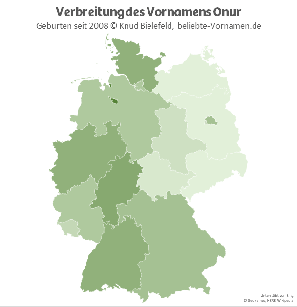 Am beliebtesten ist der Name Onur in Bremen.
