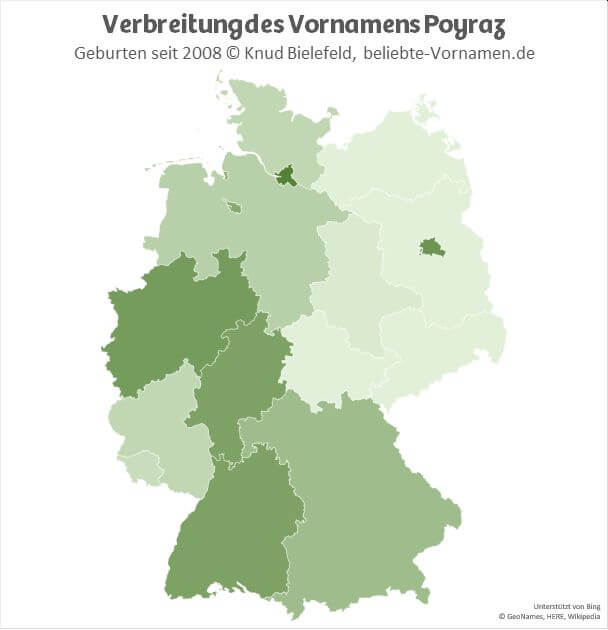 In Berlin und in Hamburg ist der Name Poyraz besonders beliebt.