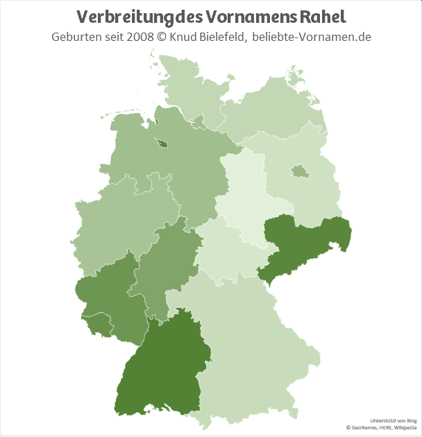 In Sachsen und in Baden-Württemberg ist der Name Rahel besonders beliebt.