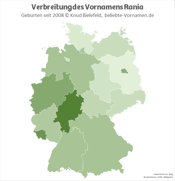 In Hessen ist der Name Rania besonders beliebt.