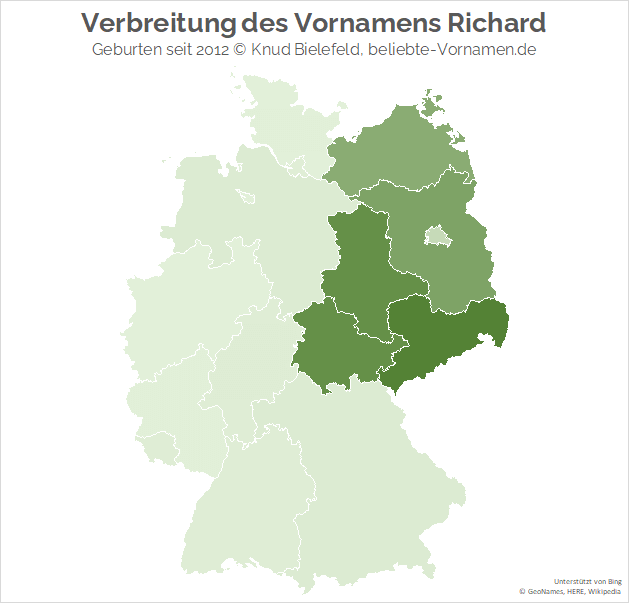 Der Name Richard ist vor allem im Gebiet der ehemaligen DDR populär.