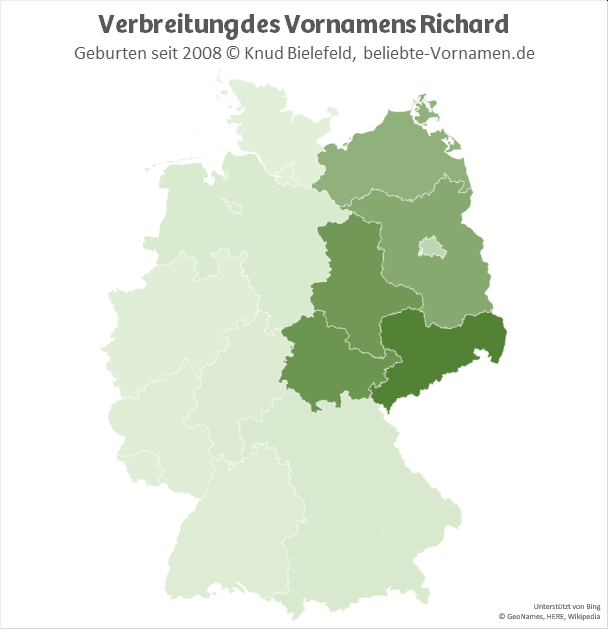Der Name Richard ist vor allem in Ostdeutschland populär.