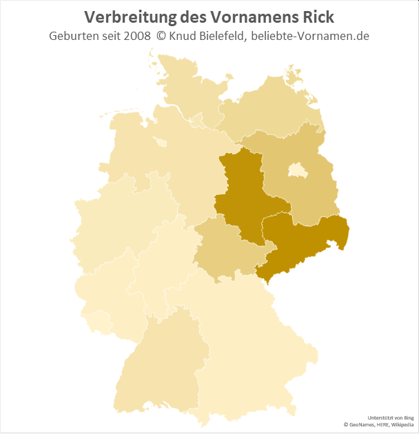 In Sachsen und in Sachsen-Anhalt ist der Name Rick besonders beliebt.