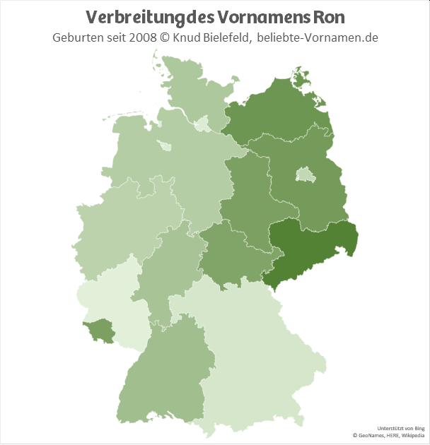 In Sachsen ist der Name Ron am beliebtesten.
