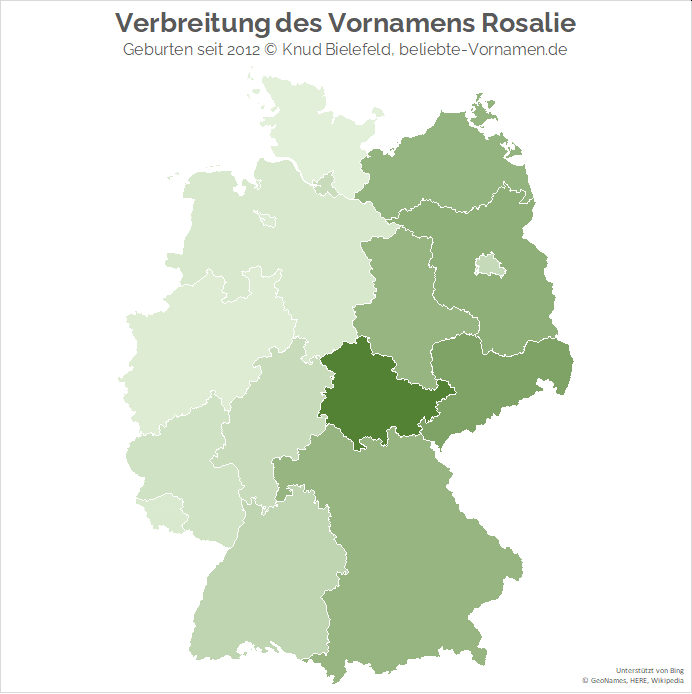 Am beliebtesten ist der Name Rosalie in Thüringen.
