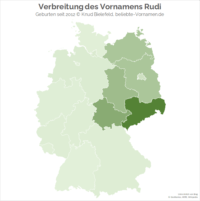 Besonders beliebt ist der Name Rudi in Sachsen.