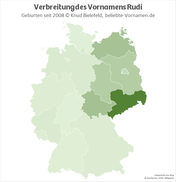 Besonders beliebt ist der Name Rudi in Sachsen.