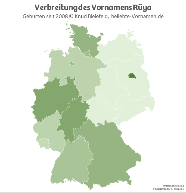 Am beliebtesten ist der Name Rüya in Berlin.