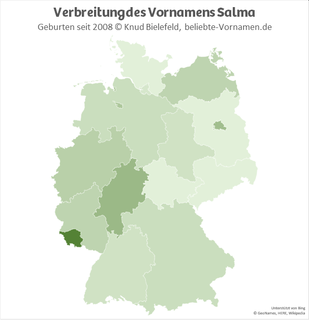 Am beliebtesten ist der Name Salma im Saarland.