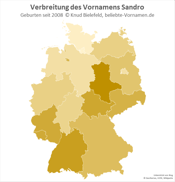 In Sachsen-Anhalt ist der Name Sandro besonders beliebt.