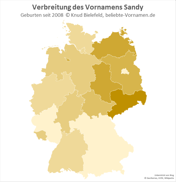 Am beliebtesten ist der Name Sandy in Sachsen.