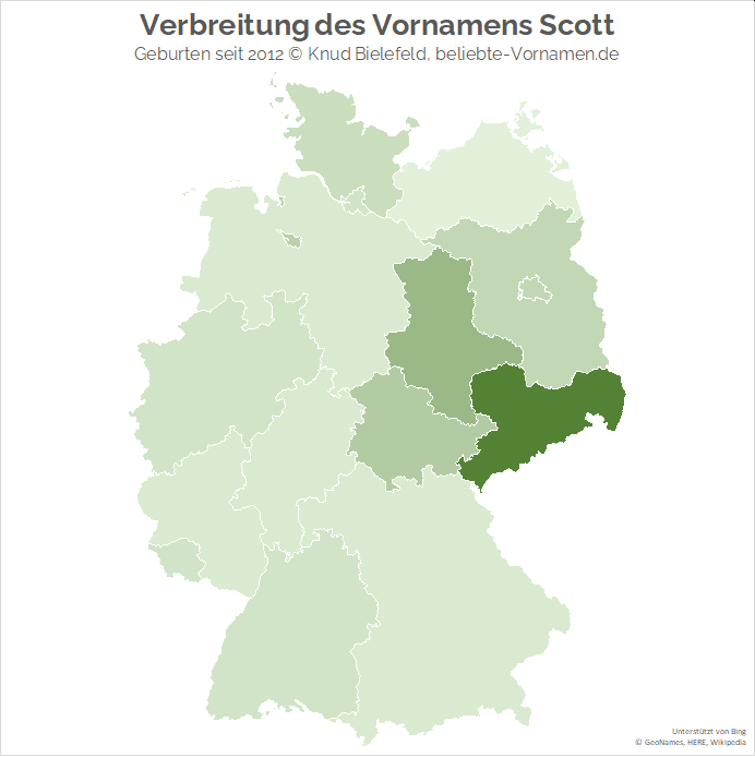 Der  Name Scott wird vor allem  in Sachsen gern vergeben.
