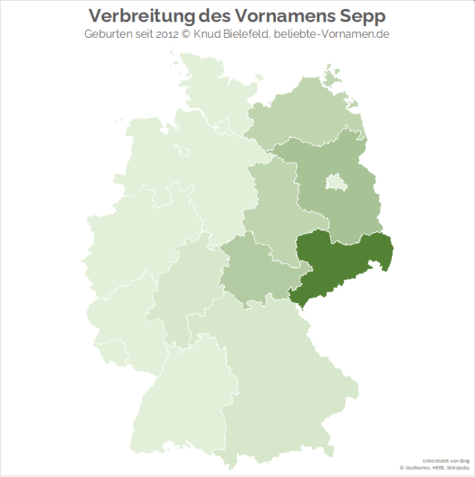 Besonders häufig kommt der Name Sepp in Sachsen vor.