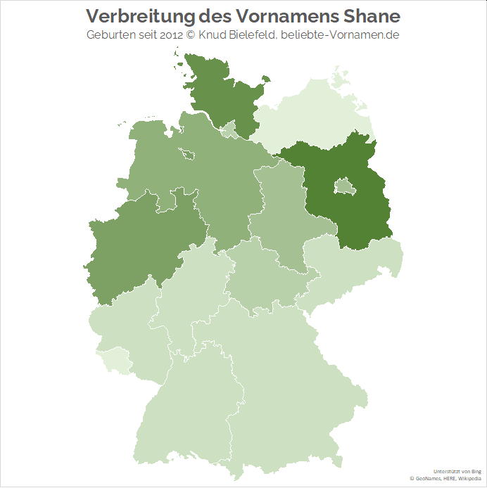 Im Bundesland Brandenburg ist der Name Shane besonders beliebt.
