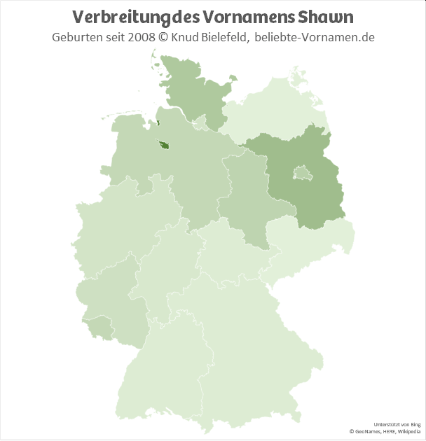 In Bremen ist der Jungenname Shawn besonders beliebt.