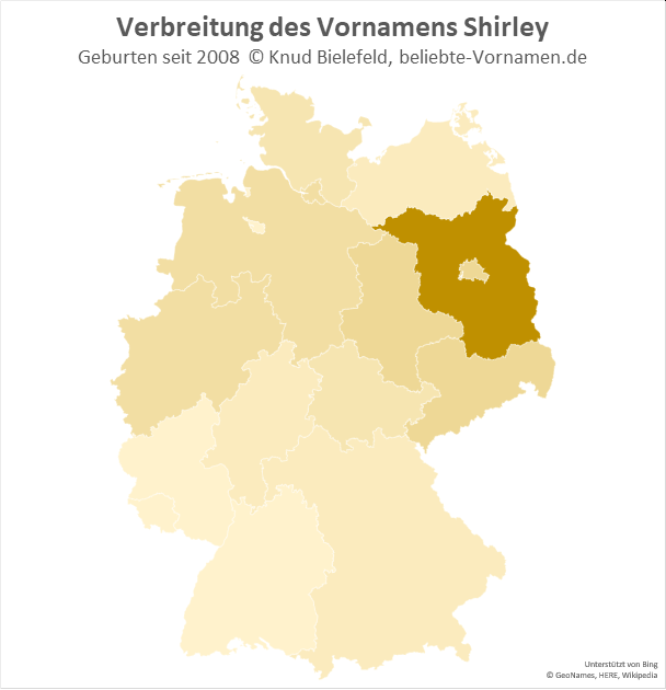 Besonders beliebt ist der Name Shirley in Brandenburg.