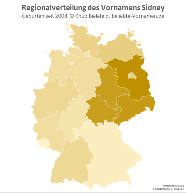 Der Jungenname Sidney ist in Brandenburg am beliebtesten.