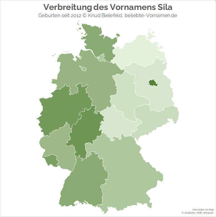 Am beliebtesten ist der Name Sila in Berlin.