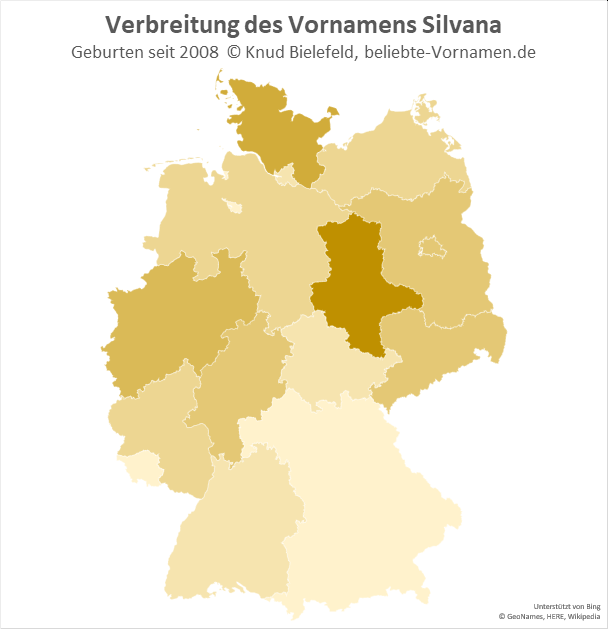 In Sachsen-Anhalt ist der Name Silvana besonders beliebt.
