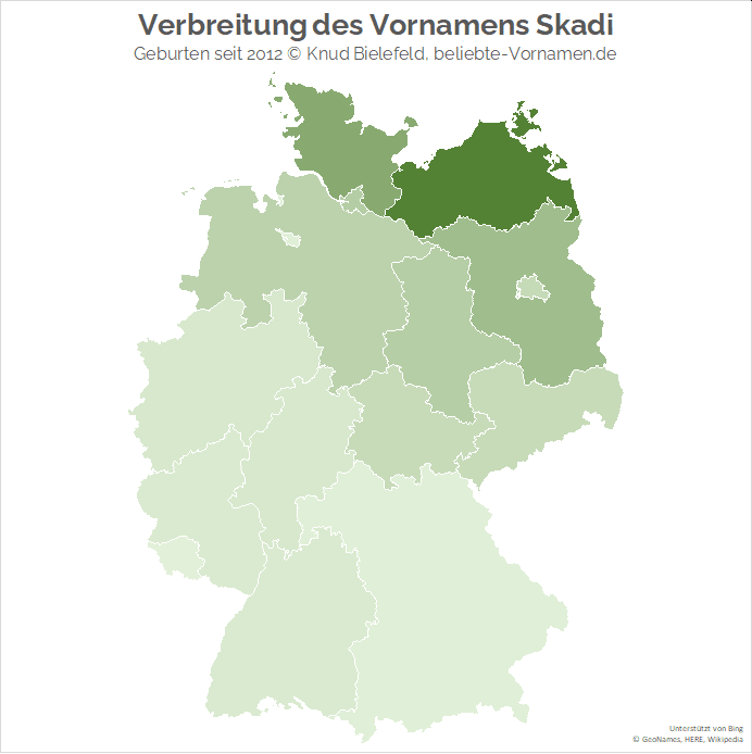 In Mecklenburg-Vorpommern ist der Name Skadi besonders beliebt.