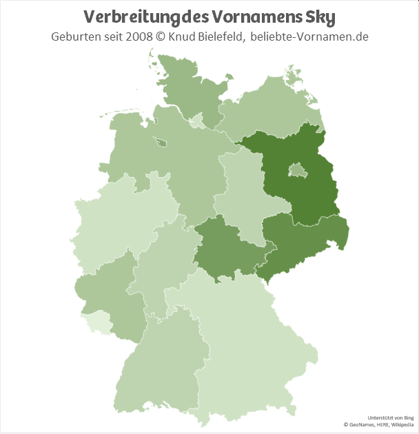 In Brandenburg ist der Name Sky besonders populär.
