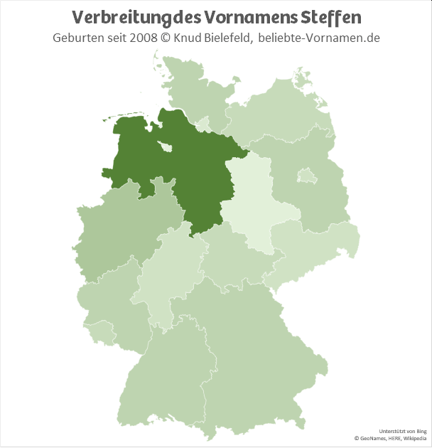 In Niedersachsen ist der Name Steffen besonders beliebt.