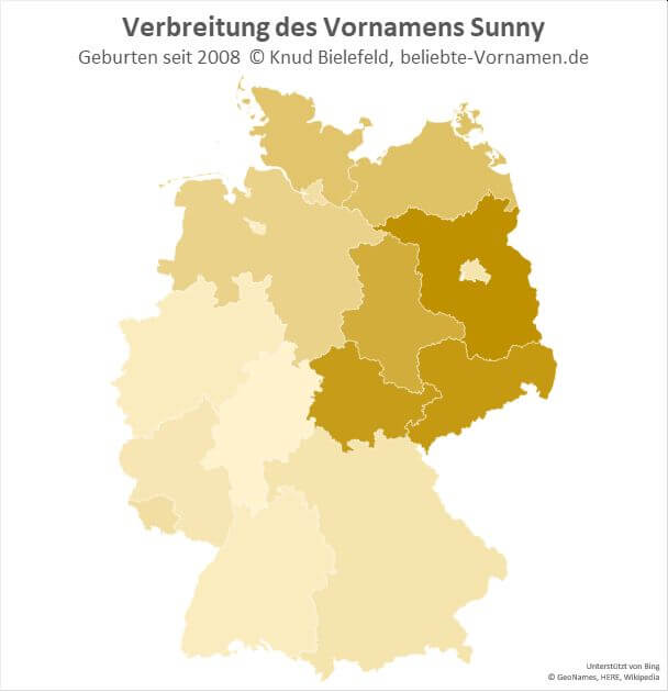 Am beliebtesten ist der Name Sunny in Brandenburg.