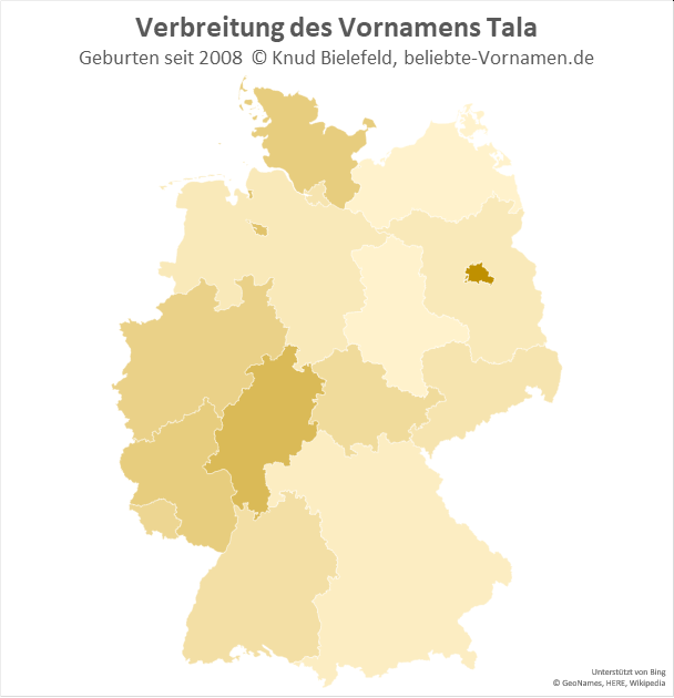 Besonders beliebt ist der Name Tala in Berlin.
