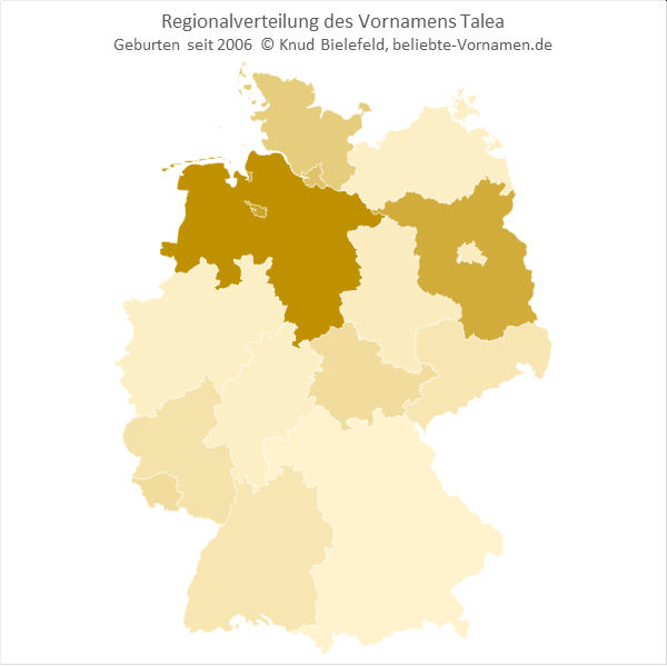 In Niedersachsen ist der Name Talea besonders beliebt.