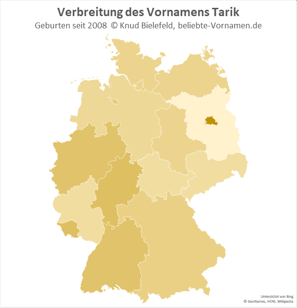 Am beliebtesten ist der Name Tarik in Berlin.