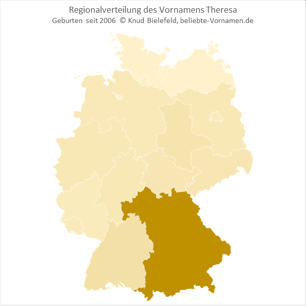 Der Name Theresa ist in Bayern besonders beliebt.